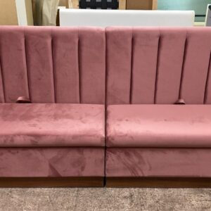 Annan fluted back seating in pink upholstery finish